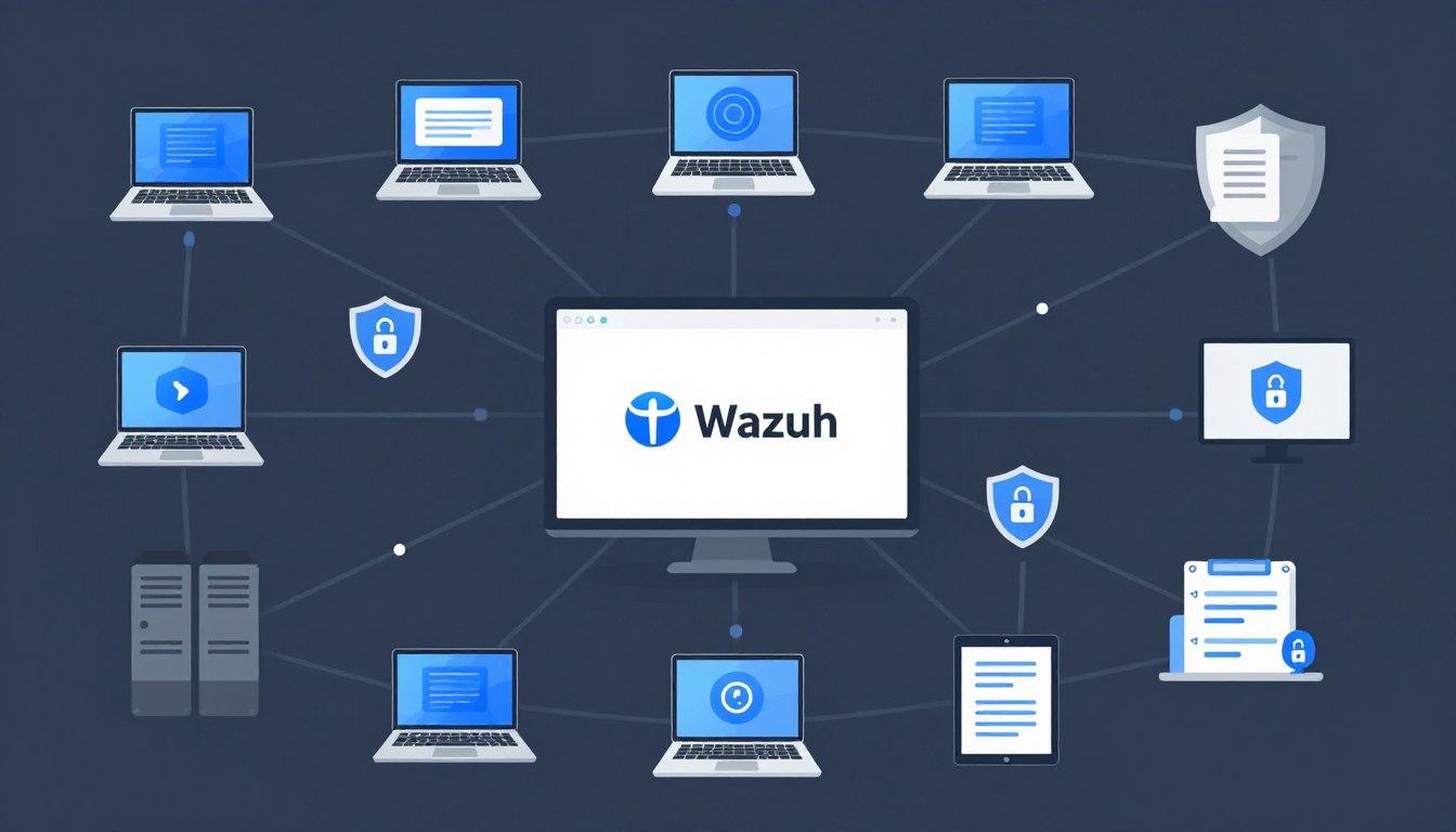 Endpoint security monitoring showing agent deployment across multiple devices
