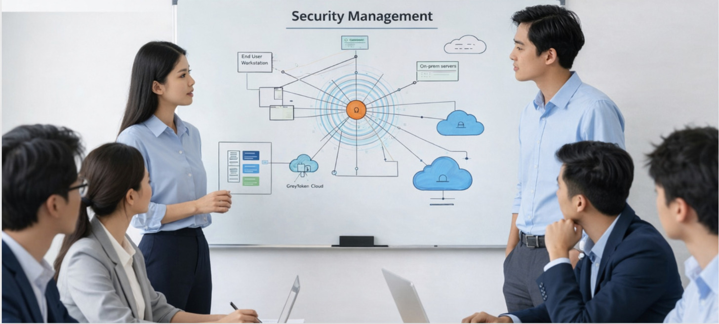 IT team discussing cybersecurity asset management implementation challenges