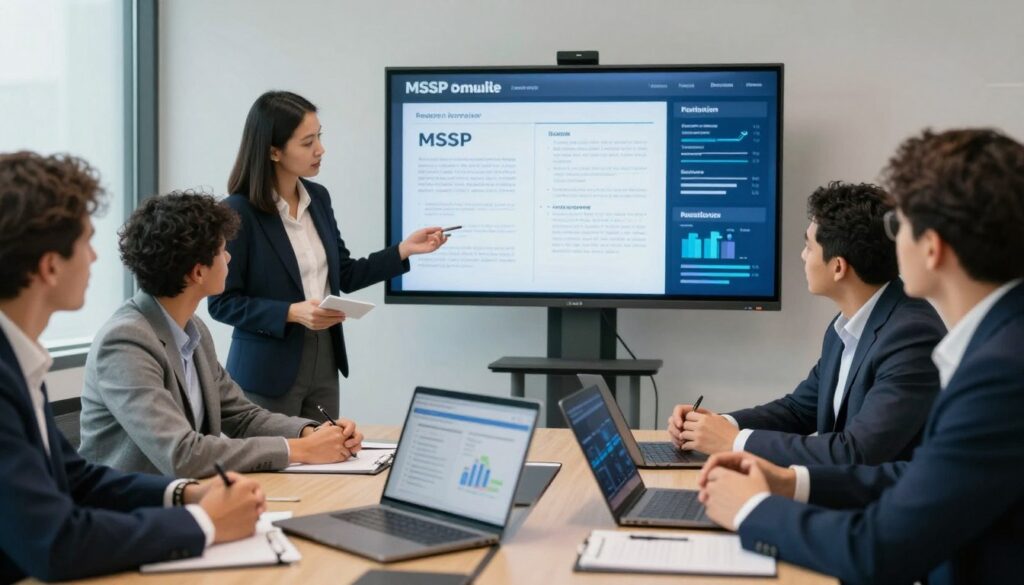 Business professionals evaluating Managed Security Service Providers for selection - Atrity Info Solutions Business Professionals Evaluating Managed Security Service Providers for Selection