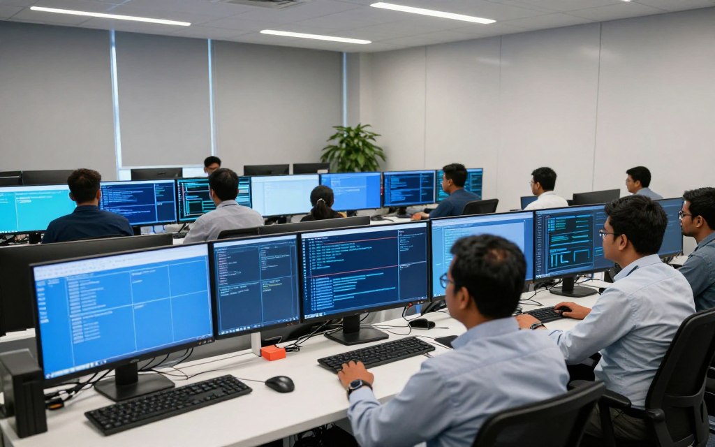 Security Monitoring Dashboard Showing Protected Company Systems